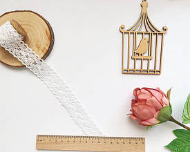 Мереживо бавовняне 25мм біле, метражем