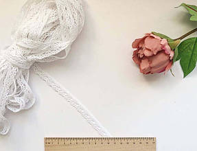 Мереживо бавовняне 13мм біле, (упаковка 20м)