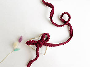 Тасьма з помпонами 5мм бордова, метражем