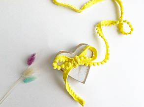 Тасьма з помпонами 5мм жовта, метражем