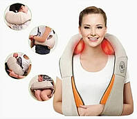 Роликоый универсальный электрический массажер Massager of Neck Kneading, ручной с ик прогревом шеи плеч спины