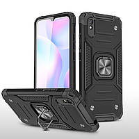 Чехол Protector для Xiaomi Redmi 9A бампер противоударный с подставкой Black