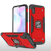 Чехол Protector для Xiaomi Redmi 9A бампер противоударный с подставкой Red