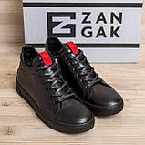 Чоловічі стильні зимові черевики Zangak, шкіряні зимові черевики для чоловіків, повсякденні зимові черевики, фото 4