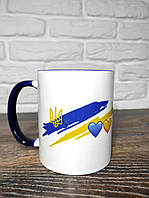 Чашка з пропором та гербом України. Чашка з патріотичним принтом