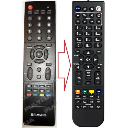 Пульт для телевізора BRAVIS LCD 2640 CASE LC 40A51 (аналог), фото 1
