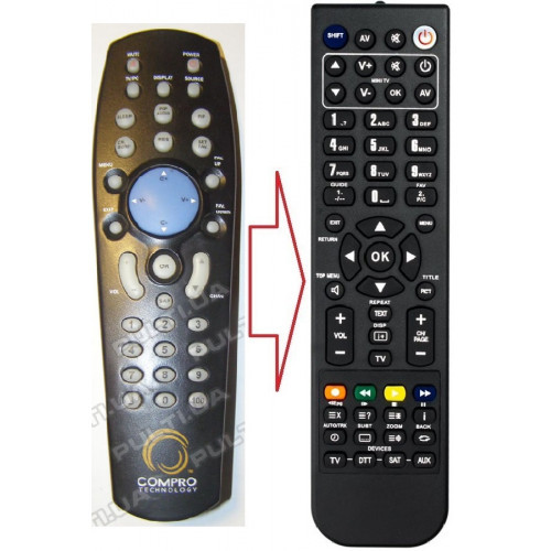 Пульт для cпутникового тюнера COMPRO TECHNOLOGY PC TUNER TYPE 2 (аналог), фото 1