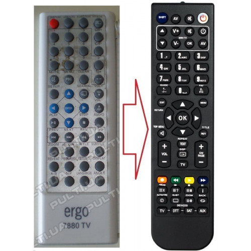 Пульт для телевізора ERGO 7880 (аналог), фото 1