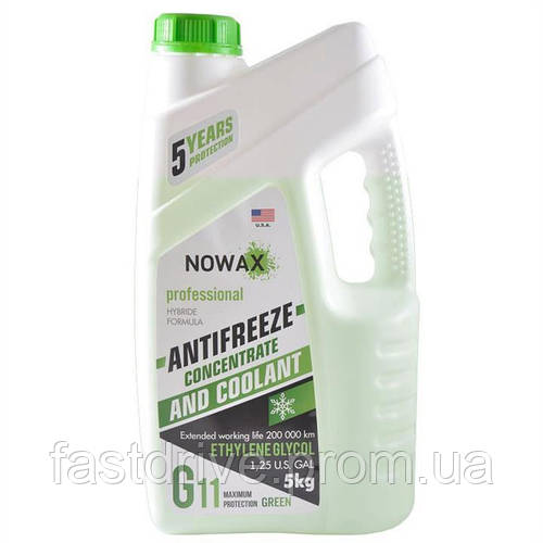 Антифриз NOWAX G11 зеленый концентрат NX05050 5кг (ID#1669337376), цена ...