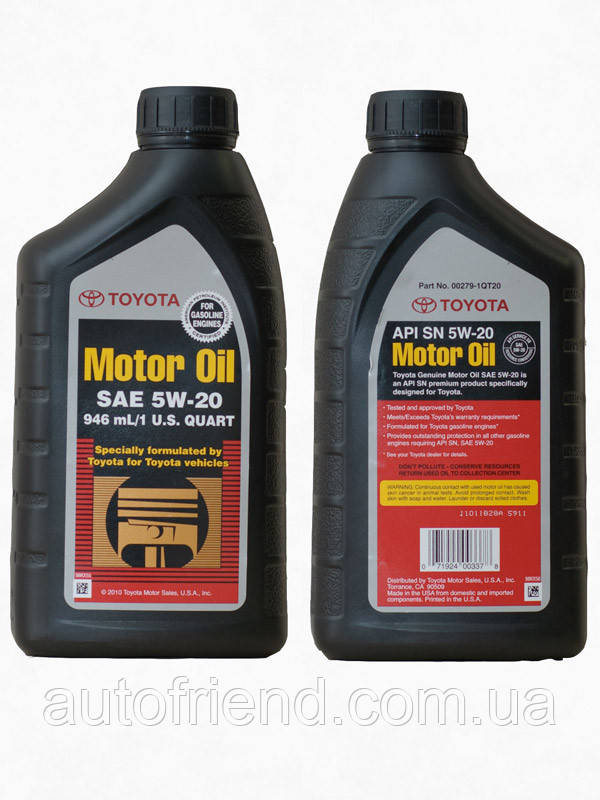 Моторное масло Toyota Motor Oil 5w-20 1л (002791QT20) - фото 1 - id-p273571370