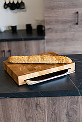 Торцева обробна дошка з ясена та дуба з гастроємністю 30х40 см для нарізки та сервірування