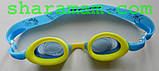 Дитячі окуляри для плавання «Зірочки», колір жовтий/блакитний, антифог, фото 3