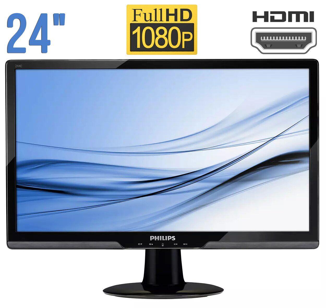 Монітор Б-клас Philips E-line 244E2 / 24" (1920x1080) TN / DVI, VGA, HDMI, Audio / VESA 100x100