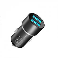 Адаптер автомобіль 2USB 2.4A SkyDolphin SZ02 Aluminium Black (AZP-0074)