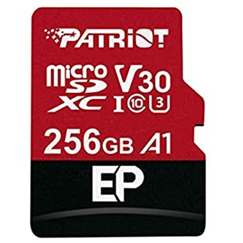 Карта пам' яті MicroSDXC 256GB UHS-I/U3Class 10 Patriot EP A1 R90/W80MB/s + Adapter SD (PEF256GEP31MCX)
