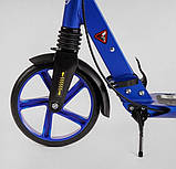 Двоколісний алюмінієвий самокат з дисковим гальмом Best Scooter FACTOR Синій, фото 6