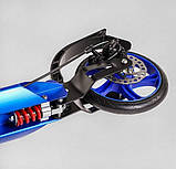 Двоколісний алюмінієвий самокат з дисковим гальмом Best Scooter FACTOR Синій, фото 7