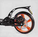 Міський двоколісний алюмінієвий самокат з дисковим гальмом Best Scooter FACTOR Чорний 2022, фото 8