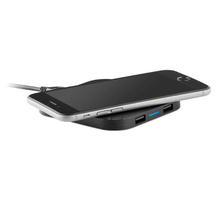 Бездротова зарядка для Android, iPhone® 8, 8S, X, XR, 11, 13 "UNIPAD" 5W 2 USB порту