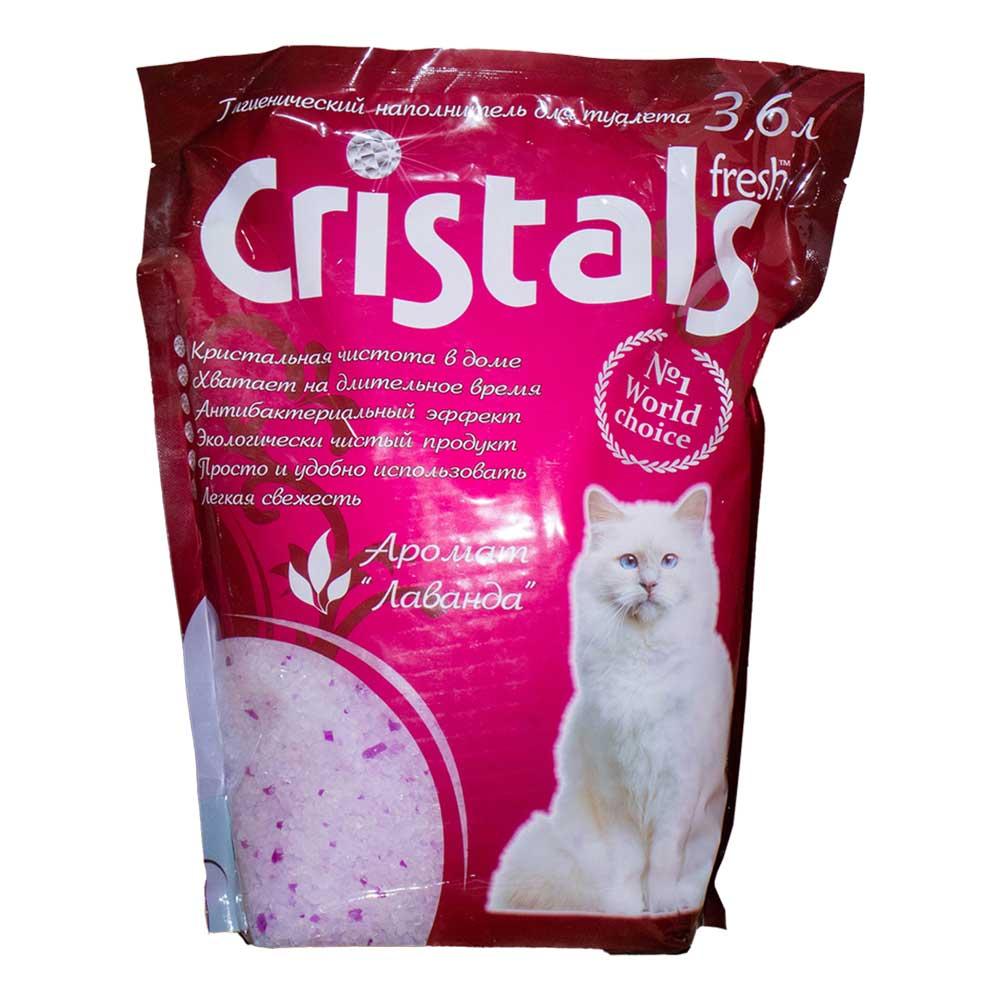 Фото - Кошачий наполнитель Cristal Cristals Fresh силикагелевый наполнитель для котов с ароматом лаванды 3,6 