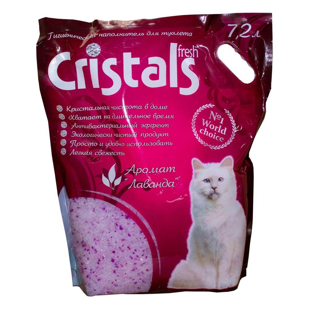 Фото - Кошачий наполнитель Cristal Cristals Fresh силикагелевый наполнитель для котов с ароматом лаванды 7,2 