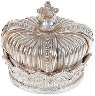 Шкатулка інтер'єрна подарункова декоративна "Adeola Корона" 11.5x11sм, полістоун, шампан | HomeDreams
