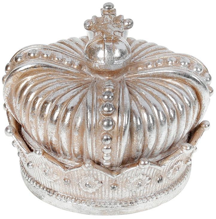 Шкатулка інтер'єрна подарункова декоративна "Adeola Корона" 11.5x11sм, полістоун, шампан | HomeDreams