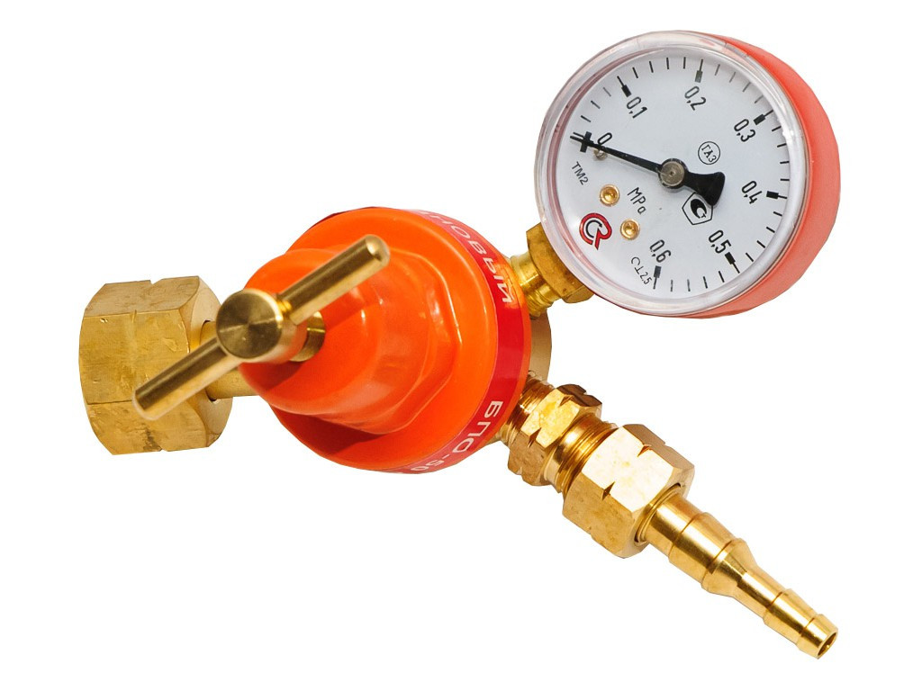 Редуктор з манометром пропановий (0,6 МП) Точ. Прилад (латунь) малий.