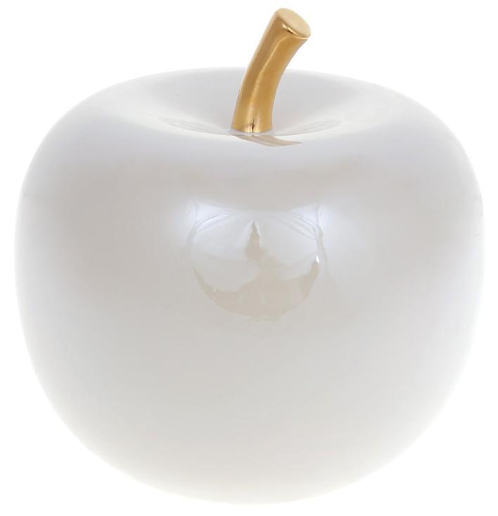 Порцелянова фігурка   Яблуко   16х16х15см, білий перламутр з золотом | HomeDreams