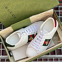 Кеди жіночі Gucci Ace з бджолою білі