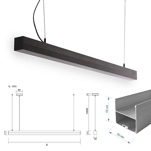 Линейный алюминиевый светильник из led профиля VL 50х55х500мм, цена ...
