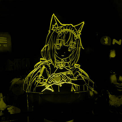 Акриловий світильник-нічник Nekopara жовтий tty-n001888, фото 1