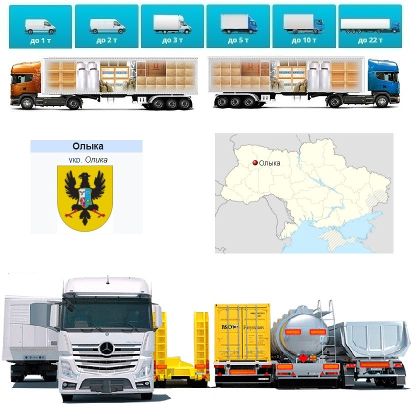 Вантажоперевезення  із Олики  в Олику