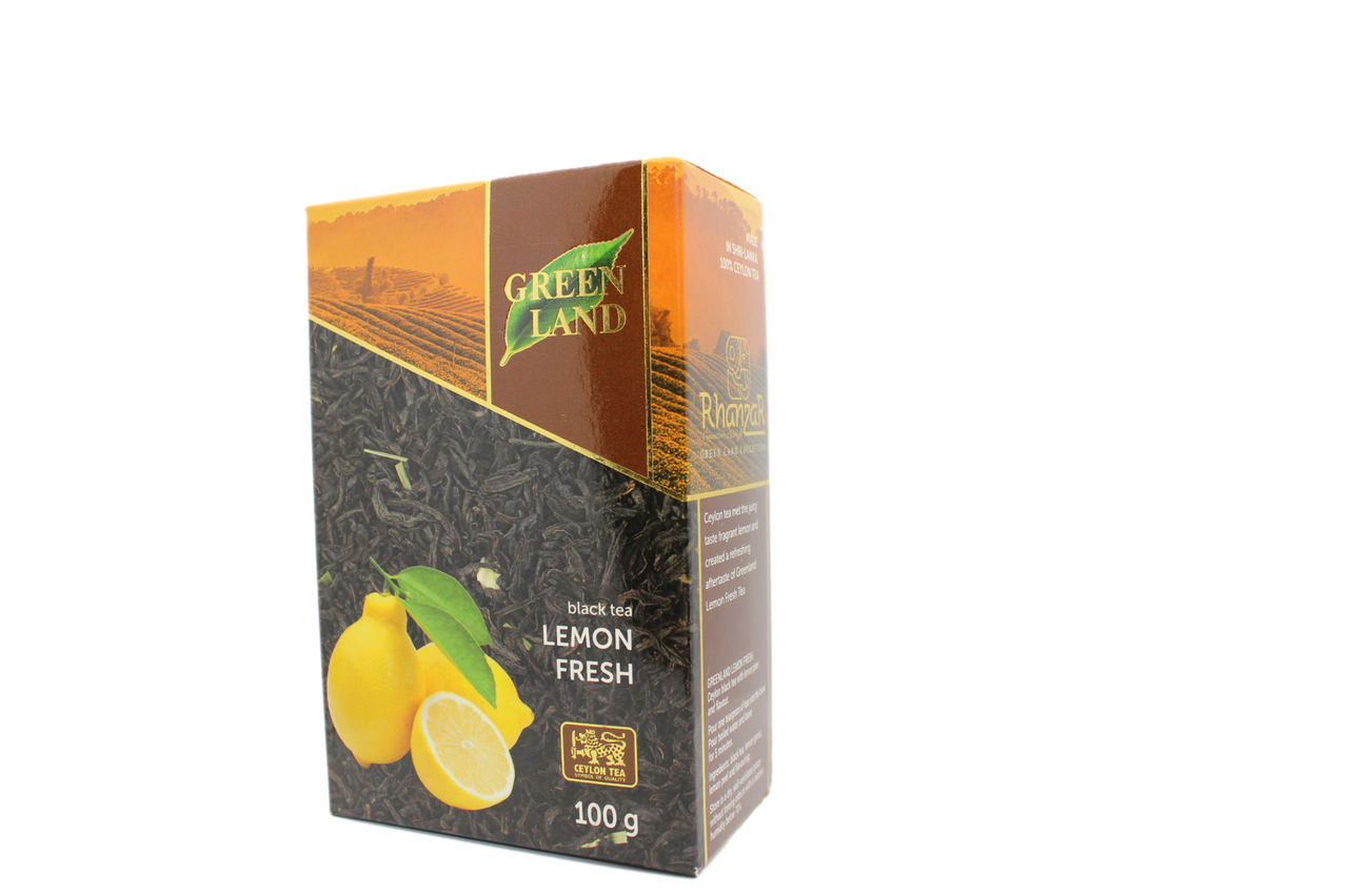 Чай чорний із лимоном листової Greenland Lemon Fresh 100 грамів