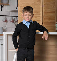 Кофта пуловер чорна, на ґудзиках, ШКІЛЬНА, SmileTime