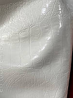 Кожзаменитель белый одёжный, мебельная ткань ширина 140 см качество Польша сублимация 4005
