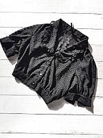 Блуза -топ чорна  на гудзиках з комірцем ELLI WHITE