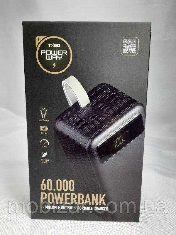 Большой Power Bank 60000 mAh Для Смартфона Повербанк Для Ноутбука Быстрая Зарядка Quick Charge 3.0 - фото 3 - id-p1669391646