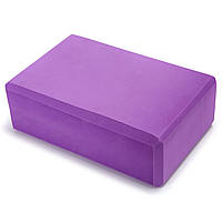 Блок для йоги SNS (23х15х7.5см, фиолетовый, вес 170г) FI-5951