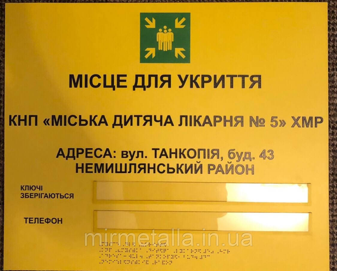 Тактильні таблички з шрифтом Брайля