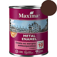 Эмаль антикоррозийная по металлу 3 в 1 Maxima, "гладкая" темно-коричневый 0.75 л