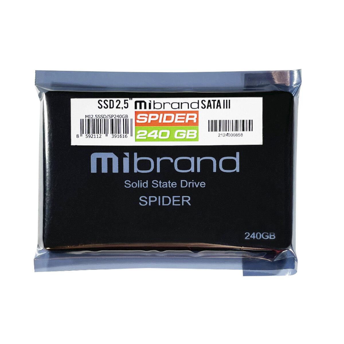 Надежный внутренний жесткий диск черный SSD Mibrand Spider 240GB 2.5" 7mm SATAIII Bulk - фото 4 - id-p1669412249