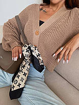 В'язана кофта Brandon жіноча укорочена вільного крою на ґудзиках Ssof1051, фото 2