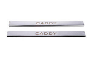 Volkswagen Caddy 2004-2010 Накладки на дверні пороги Carmos V1 (2 шт., неірж) ARS Накладки на пороги