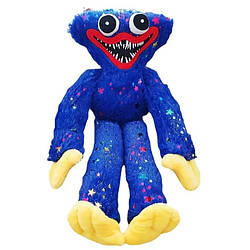 М'яка іграшка Блискучий Хагі Ваги Huggy Wuggy з липучками на руках 45 см Синій
