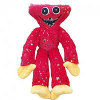 Мягкая игрушка Блестящий Хаги Ваги Huggy Wuggy с липучками на руках 45 см Красный