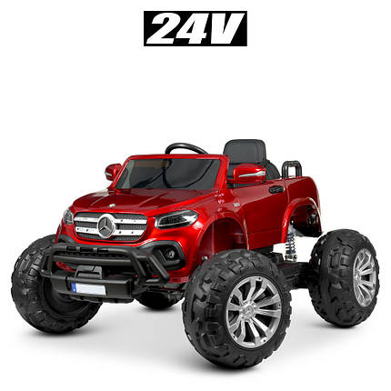 Дитячий електромобіль двомісний Джип M 4786EBLRS-3(24V) 2 мотори 240W Червоний, фото 1