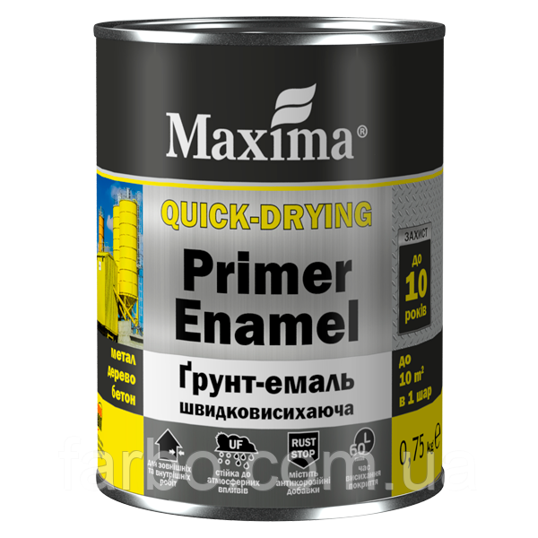 Грунт-емаль швидковисихаюча Maxima Біла 2.5кг