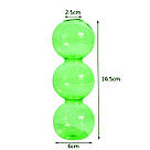 Ваза для квітів REMY-DEСOR скляна декоративна ваза Боно зеленого кольору висота 16,5 см для декору будинку, фото 3