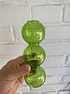 Ваза для квітів REMY-DEСOR скляна декоративна ваза Боно зеленого кольору висота 16,5 см для декору будинку, фото 4